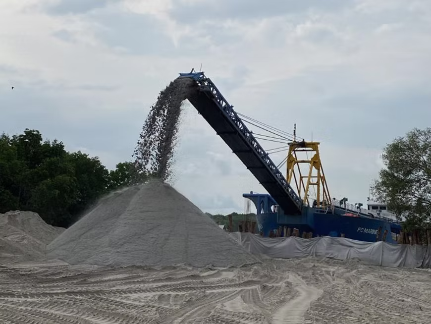 FC Marine dredging operations - marine vessel and equipment in action